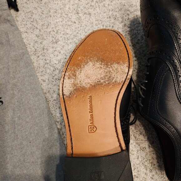 Allen Edmunds sz 9.5 Oxford leather sole dress shoe - Picture 5 of 7